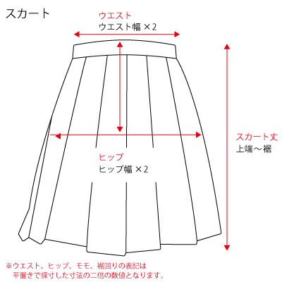 スカートサイズ表